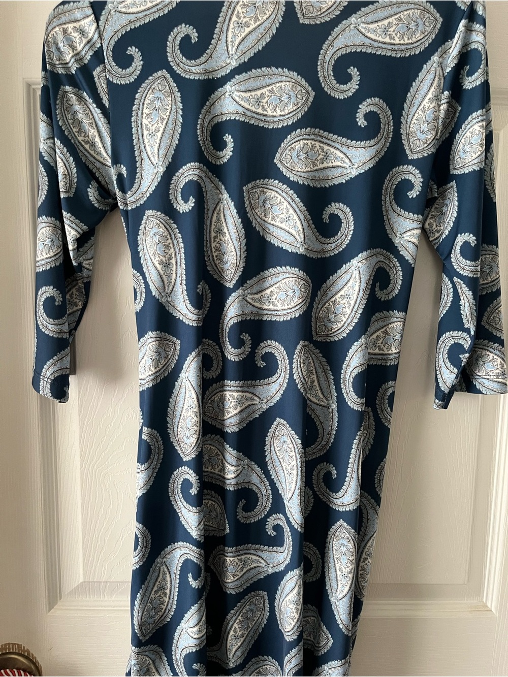 Anatomie Navy Paisley Long-Sleeve Shift Dress